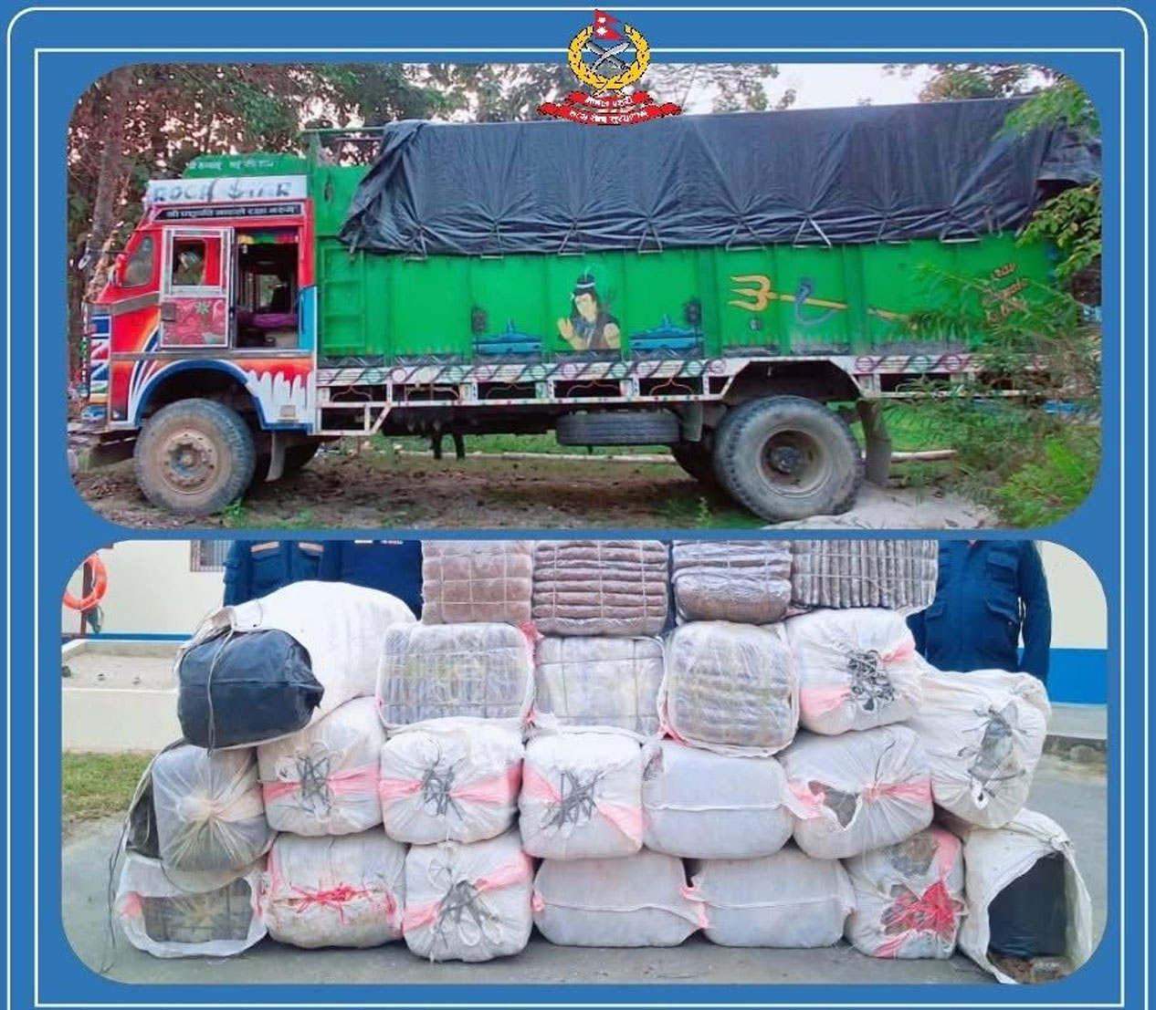 ६७८ किलो गाँजा बोकेको ट्रकसहित दुईजना पक्राउ