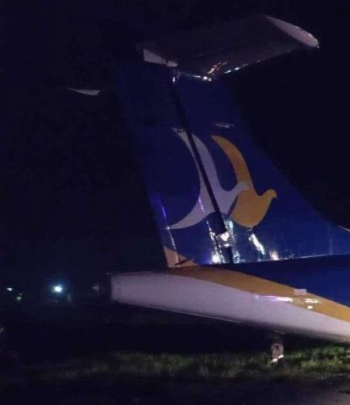 चन्द्रगढी विमानस्थलमा बुद्ध एयरको विमान रन-वेबाट चिप्लियो