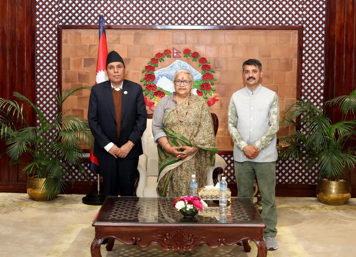 प्रधानमन्त्री कार्की र राष्ट्रिय सभाका अध्यक्ष दाहालबीच शिष्टाचार भेट