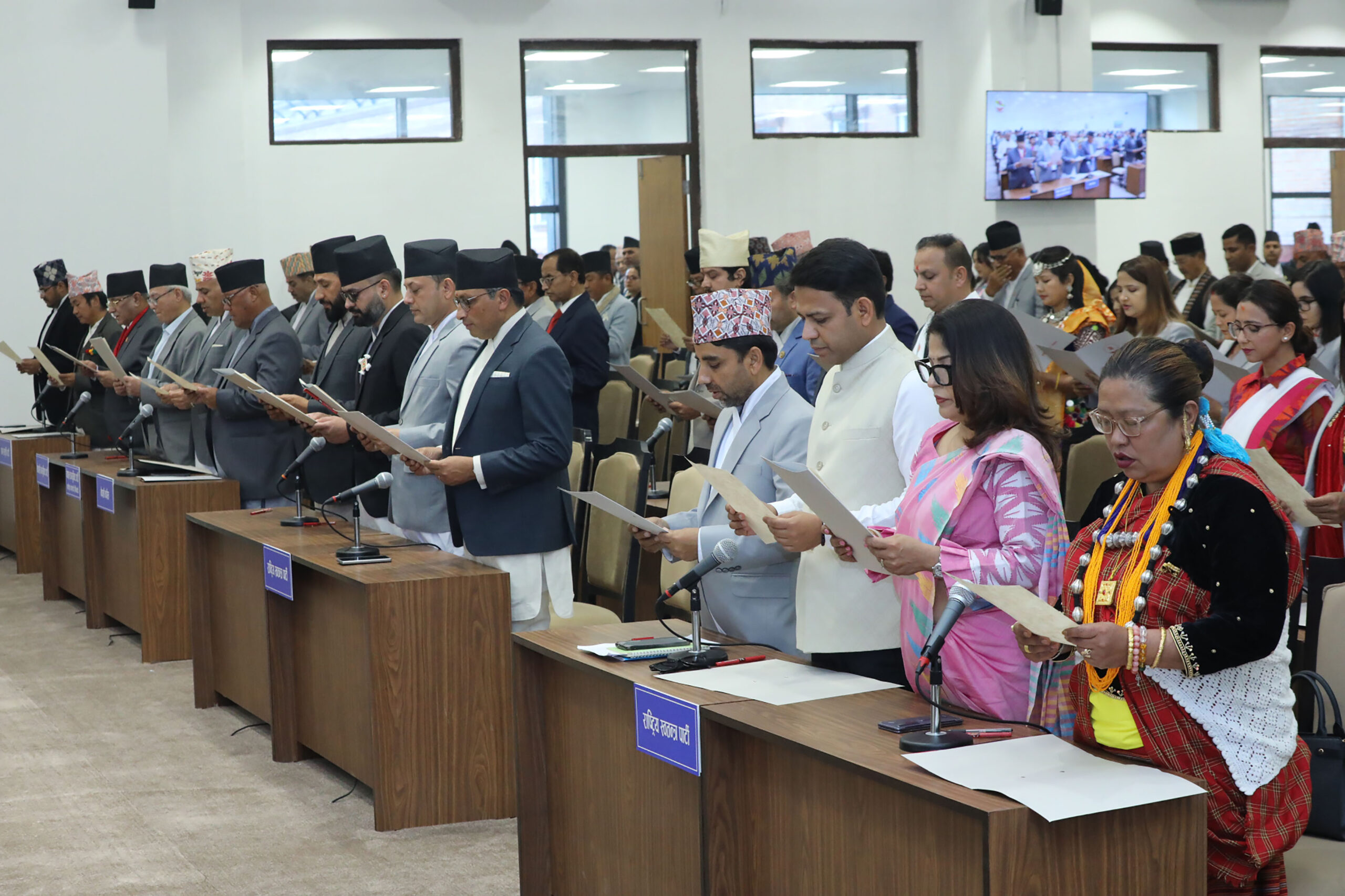 नवनिर्वाचित सांसदको शपथमा जे देखियो…