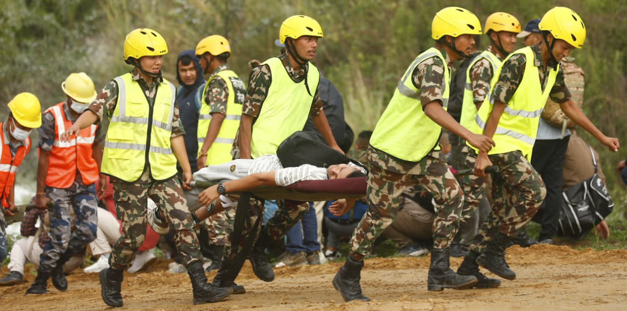 त्रिभुवन अन्तर्राष्ट्रिय विमानस्थलमा पूर्णस्तरको आपतकालीन अभ्यास [तस्बिरहरू]