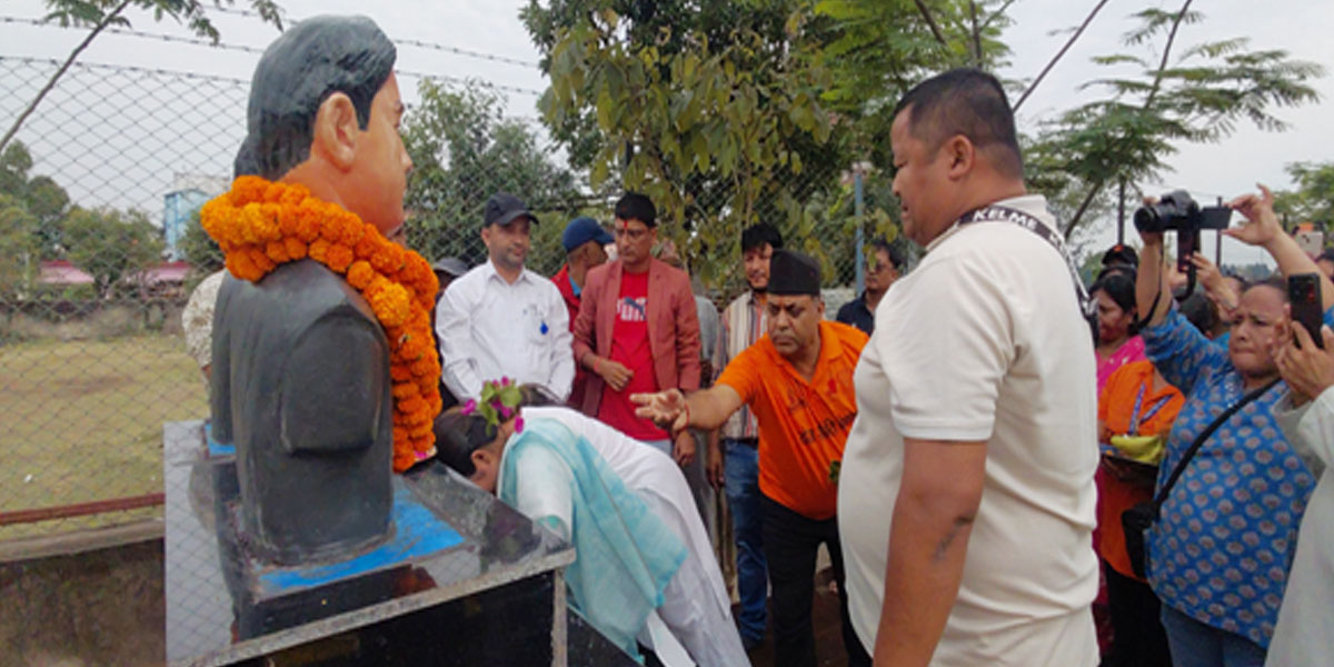 जेन्जी आन्दोलनका सहिदको सम्मानमा सालिक अनावरण