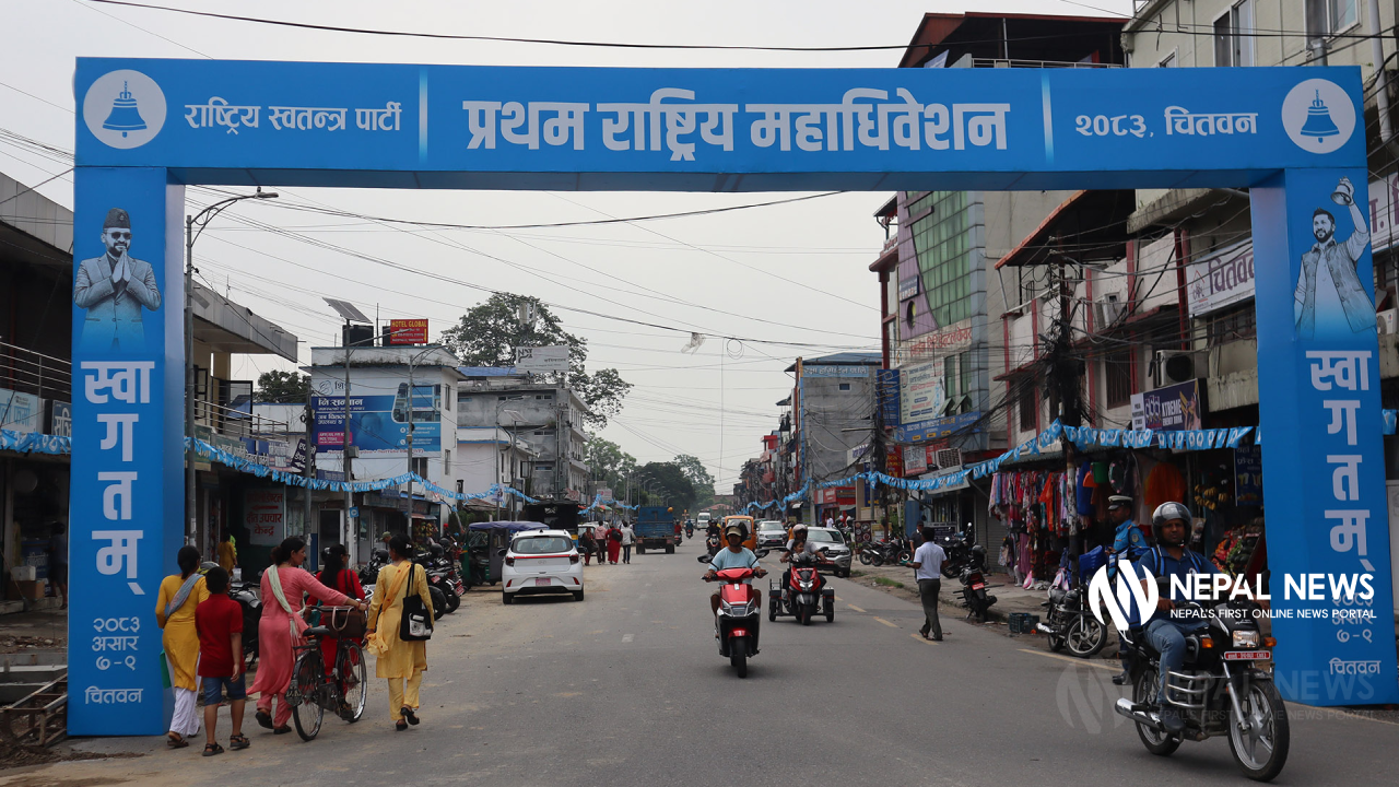 नीलो ध्वजा पताकाले सजियो भरतपुर (तस्बिरहरू)