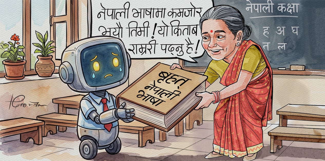 एआईको ढोकामा अड्किएको नेपाली भाषा