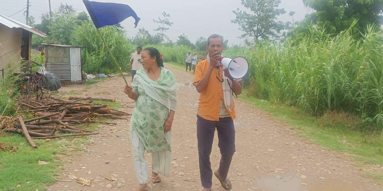 तटीय क्षेत्रका समुदायमा बाढीको कृत्रिम नमूना अभ्यास
