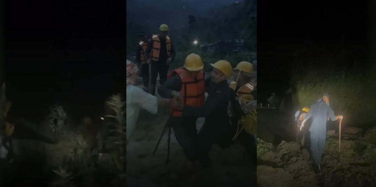 घरमाथिबाट पहिरो खसेपछि बाजुराका १३ घरधुरी सुरक्षित स्थानमा स्थानान्तरण